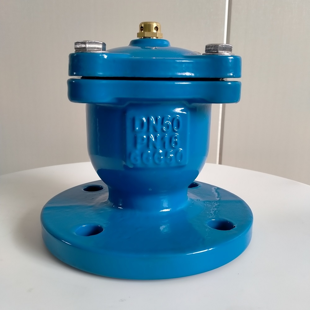 Blue air release valve close view