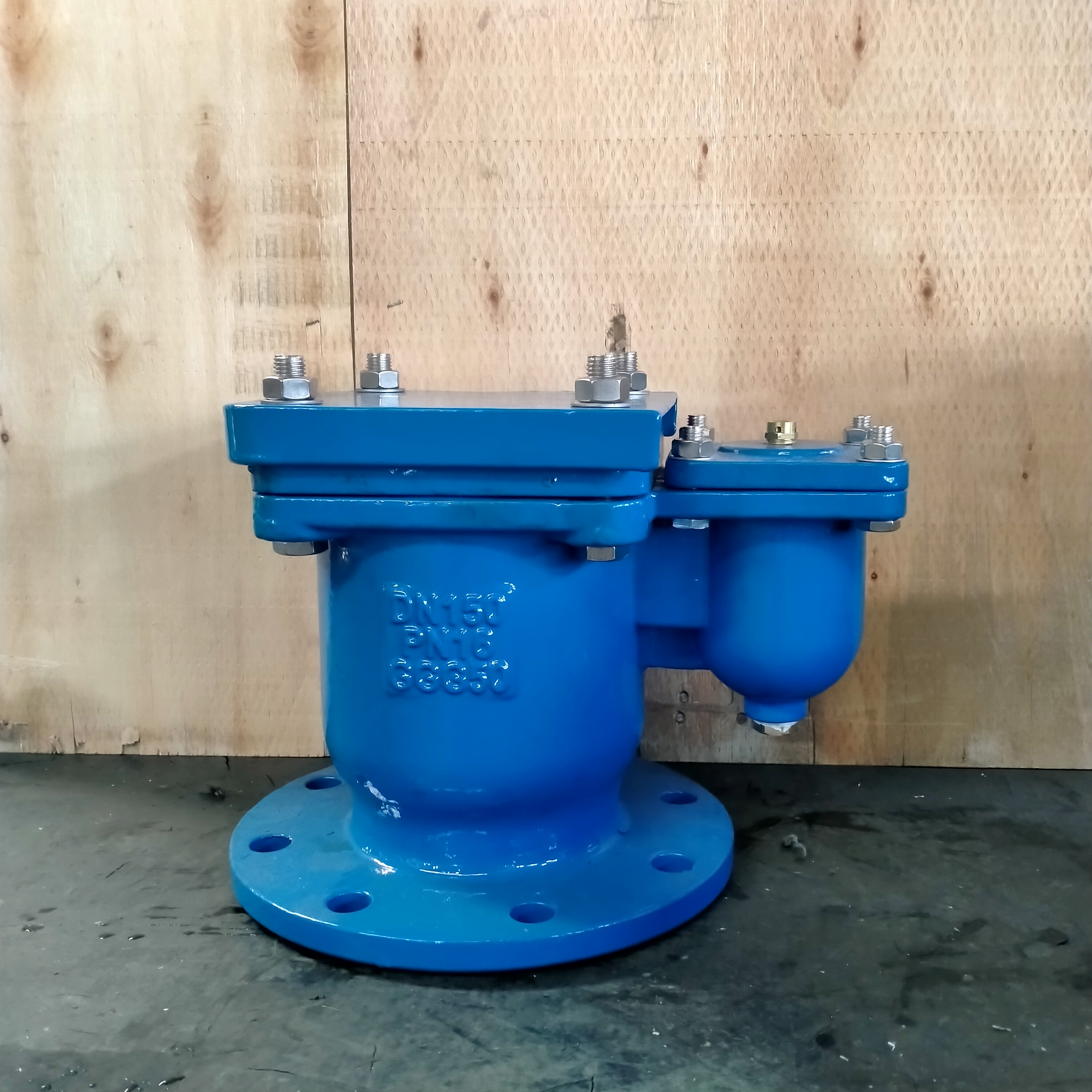 Double chamber blue air release valve side profile