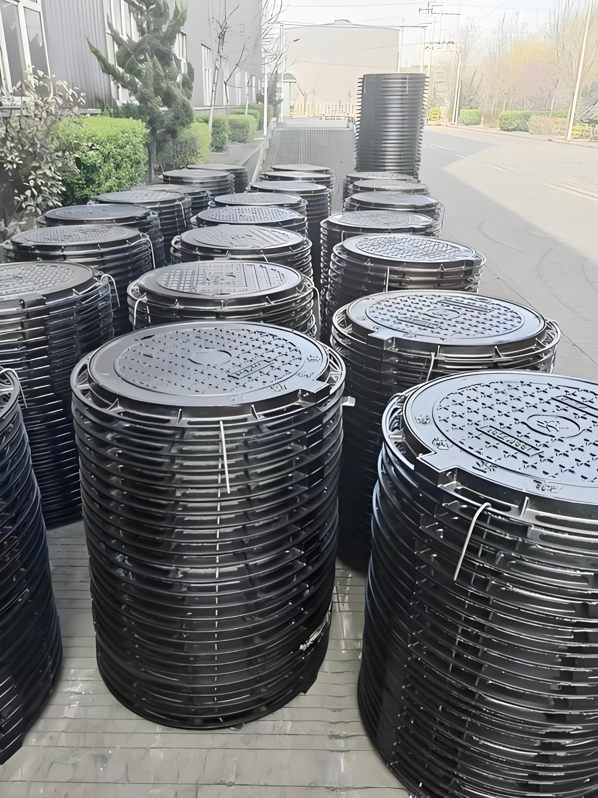 Ductile iron manhole covers ready for dispatch