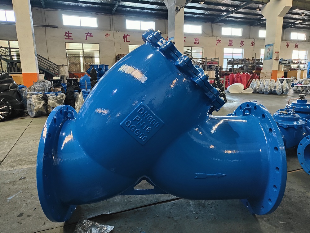Large ductile iron Y strainer valve