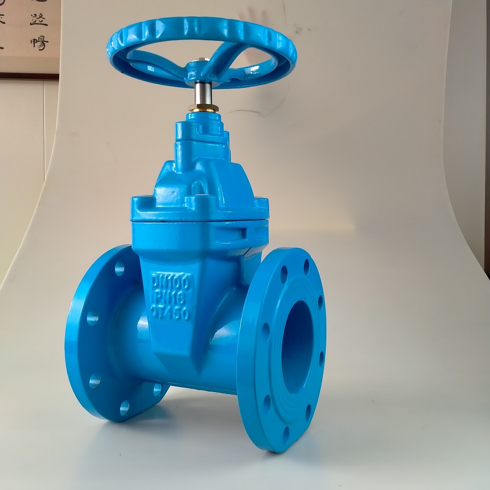 Manual blue flanged gate valve production batch