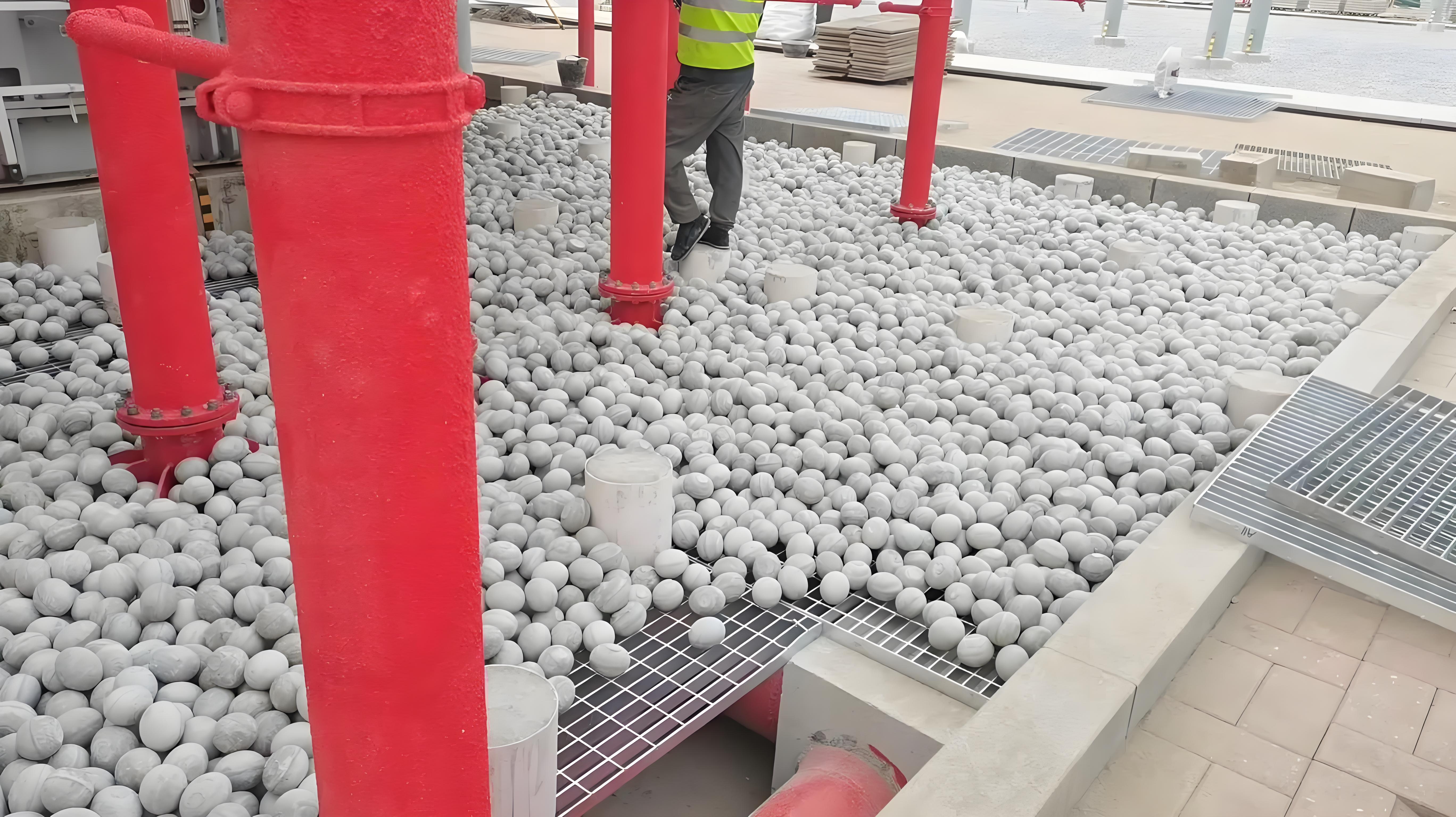 Water treatment plant grating installation