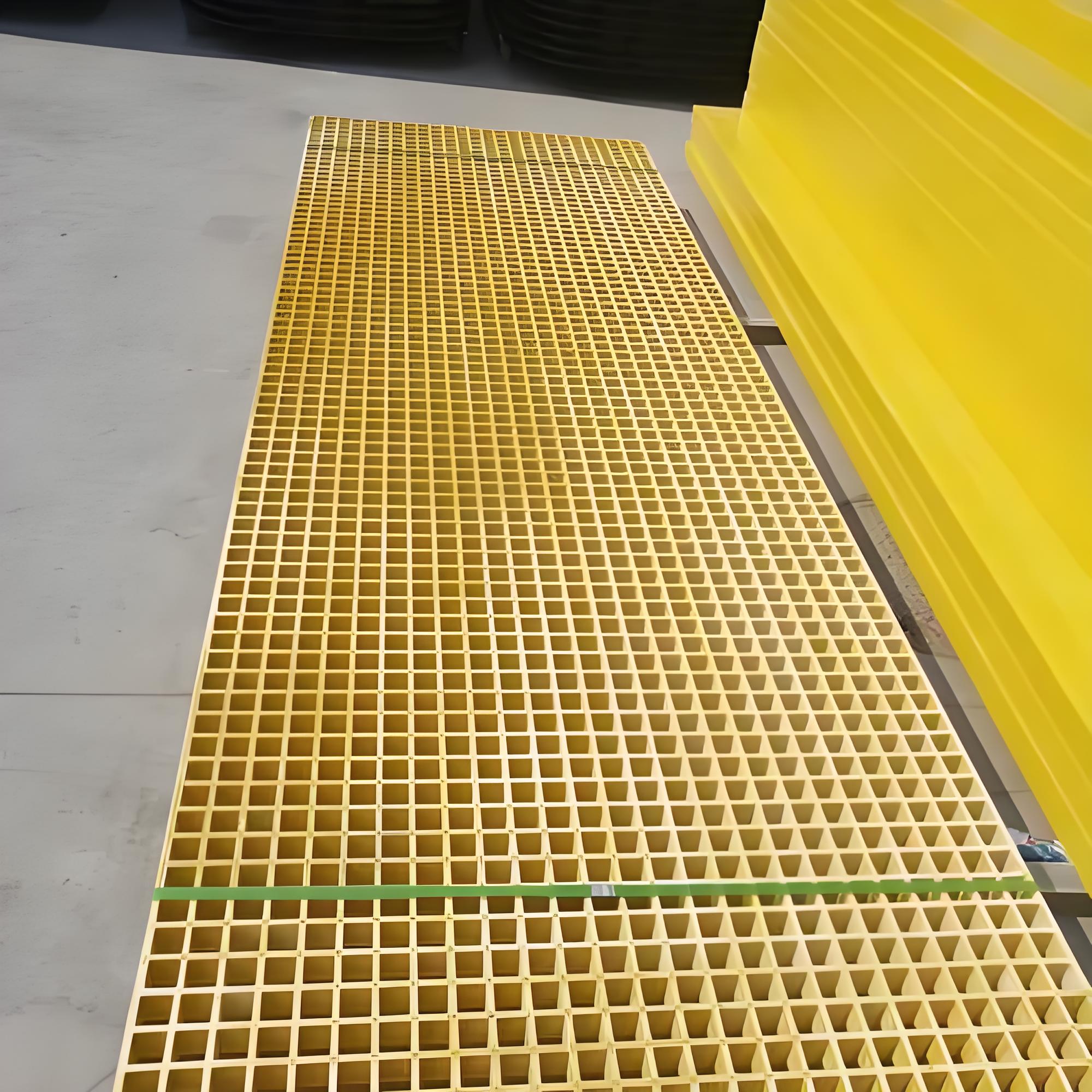Yellow FRP moulded grating panel